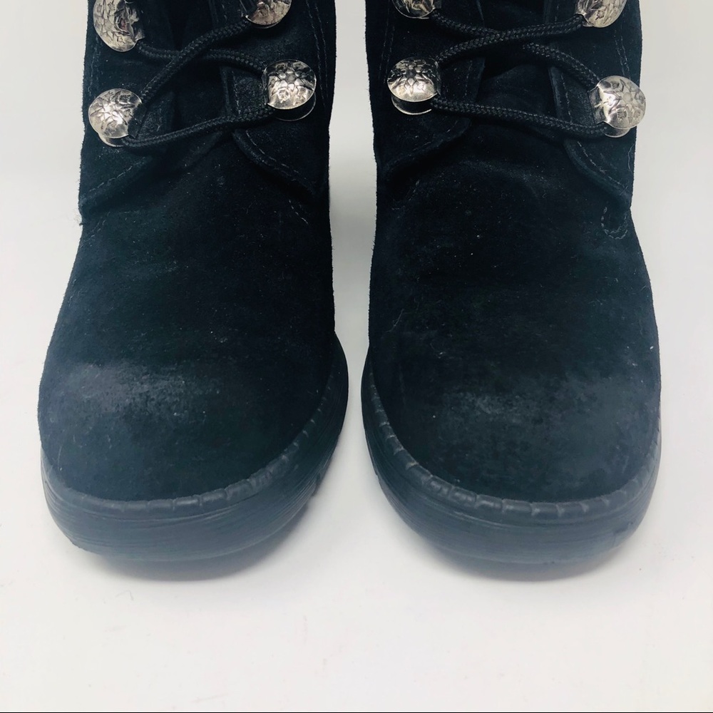 Sorel Black Suede Fur-Lined Lace-Up Winter Boots - Picture 8 of 8